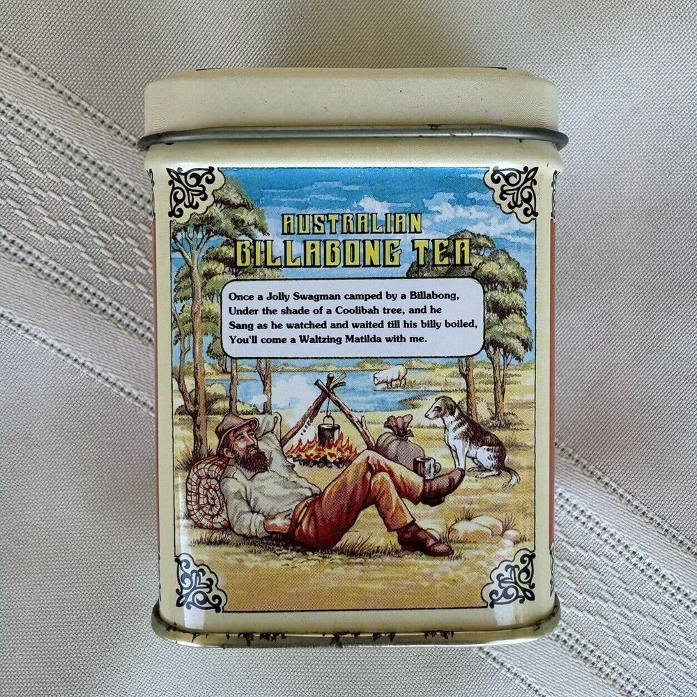 Australian Billabong Tea Small EMPTY Collectable Tin Container Display